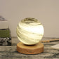 Frendorf | LunarGlow Mini Nachttischlampe – Postmoderne Tischlampe mit Holzfuß