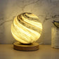 Frendorf | LunarGlow Mini Nachttischlampe – Postmoderne Tischlampe mit Holzfuß
