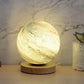 Frendorf | LunarGlow Mini Nachttischlampe – Postmoderne Tischlampe mit Holzfuß
