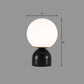 Globe Weißes Glas Nachttischlicht Nordic 1 Kopf Tischlampe mit Kuppel Marmorbasis