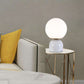 Globe Weißes Glas Nachttischlicht Nordic 1 Kopf Tischlampe mit Kuppel Marmorbasis