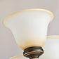 Frendorf | 1/2-Licht Glocke Wandlampe Antik Stil Schwarz Frosted Glas Wandlicht mit geschwungenem Arm für Schlafzimmer