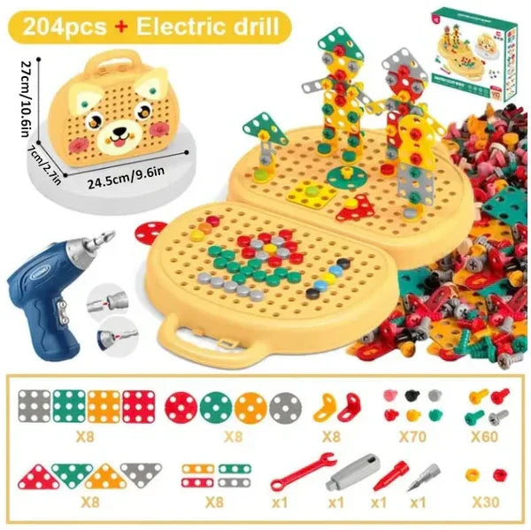 Frendorf | Kinder Elektrische Bohrmaschine Puzzle Werkzeugkasten