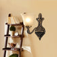 Frendorf | 1/2-licht wandlamp vintage porch wand scone met geflaird matglas in brons