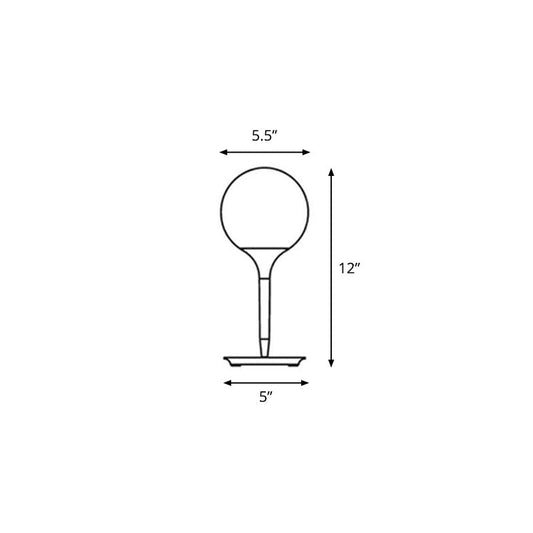 Ballonförmige Nachttischlampe Nordic Matt Weiß Glas Einzelstudiertischlicht in Weiß