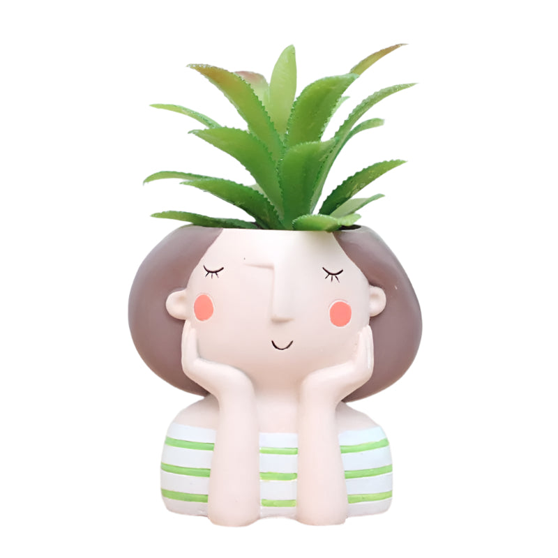 Frendorf | UrbanSprout Mini Resin Pflanzenset – Verspielte Sukkulentenbehälter