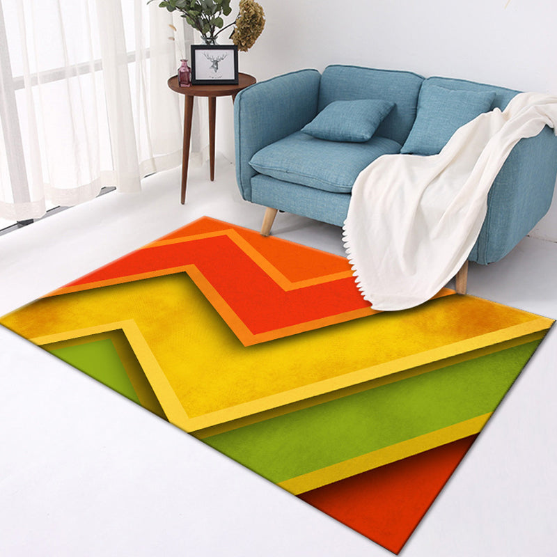 Frendorf | Mehrfarbig Moderner Teppich Polyester Geometrisches Muster Teppich Waschbar Fleckenresistent Rutschfester Teppich für großes Zimmer