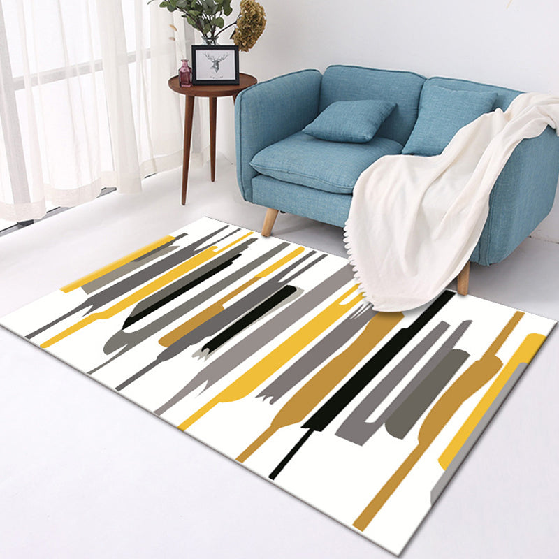 Frendorf | Mehrfarbig Moderner Teppich Polyester Geometrisches Muster Teppich Waschbar Fleckenresistent Rutschfester Teppich für großes Zimmer