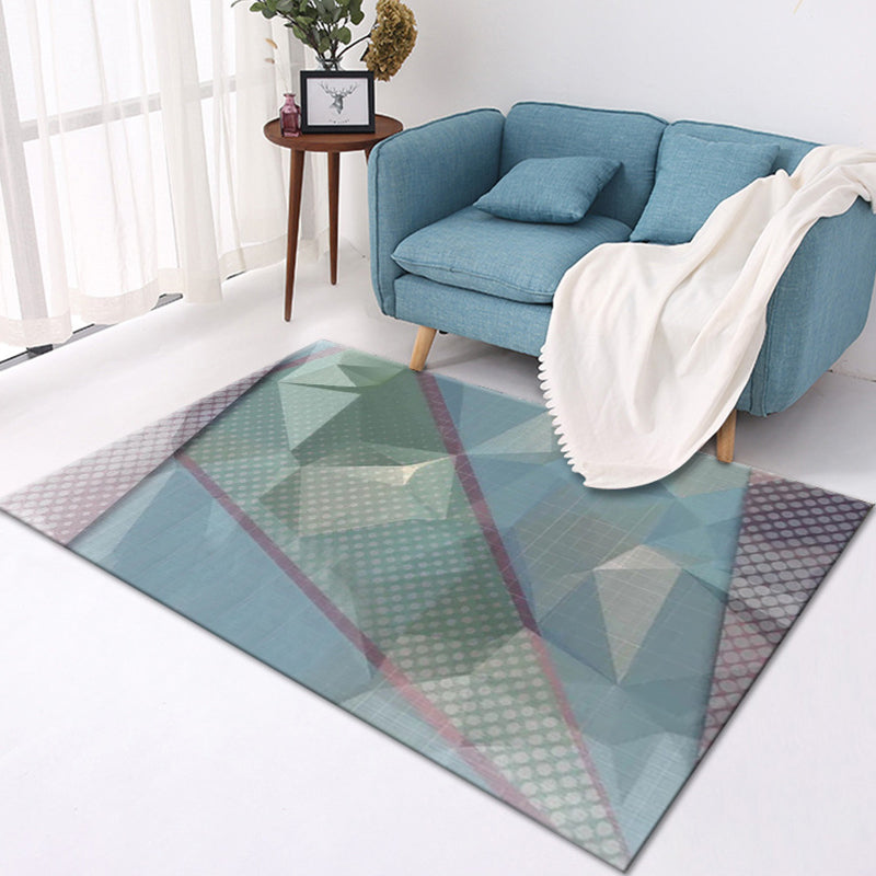 Frendorf | Mehrfarbig Moderner Teppich Polyester Geometrisches Muster Teppich Waschbar Fleckenresistent Rutschfester Teppich für großes Zimmer