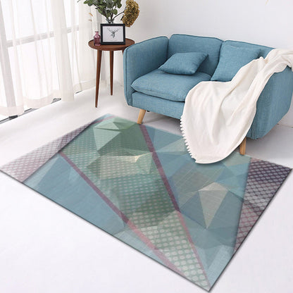 Frendorf | Mehrfarbig Moderner Teppich Polyester Geometrisches Muster Teppich Waschbar Fleckenresistent Rutschfester Teppich für großes Zimmer
