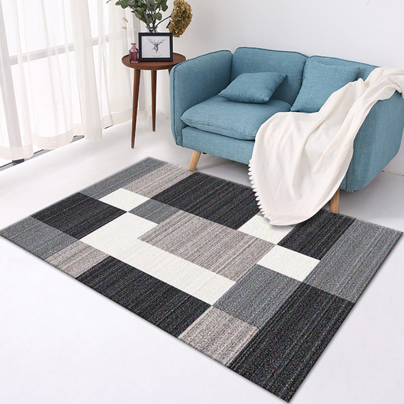 Frendorf | Mehrfarbig Moderner Teppich Polyester Geometrisches Muster Teppich Waschbar Fleckenresistent Rutschfester Teppich für großes Zimmer