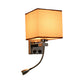 Frendorf | 1 Leichte Stoff Wandlampe Licht Einfacher Stil Beige/Braun Kubische Schlafzimmer Wandmontage Licht