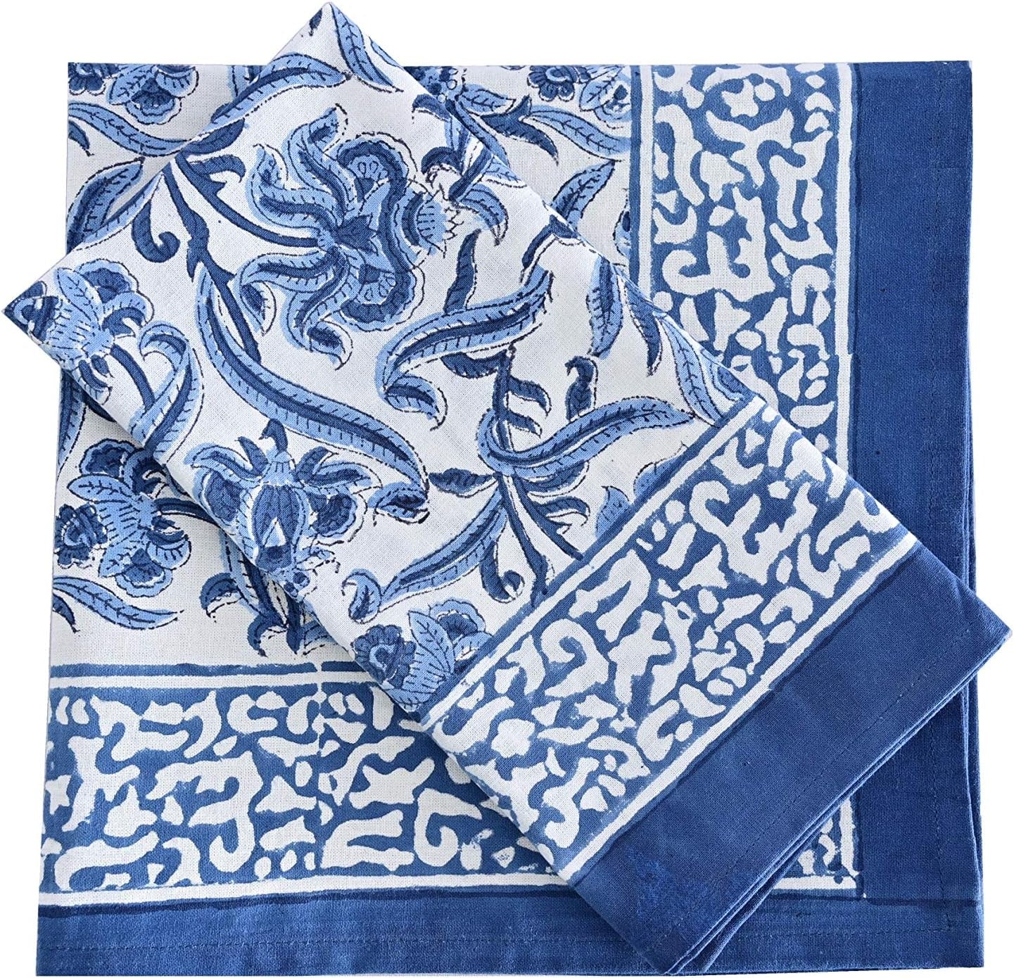 Frendorf | ATOSII 'Kohinoor' Heimwäsche 100% Baumwolle Stoffservietten - 20 X 20 Zoll (Weiß) Übergroße DINNER-SERVIETTEN - Set von 4 - Handgefertigt mit Goldsatinrand - Weiche Servietten perfekt zum Verschenken