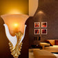 Frendorf | 1 Licht Ribbelglas Wandlamp Vintage Wit/Gele Belvormige Nachtkastlamp, 9.5"/13" Breed