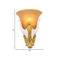 Frendorf | 1 Licht Ribbelglas Wandlamp Vintage Wit/Gele Belvormige Nachtkastlamp, 9.5"/13" Breed