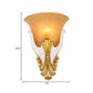 Frendorf | 1 Licht Ribbelglas Wandlamp Vintage Wit/Gele Belvormige Nachtkastlamp, 9.5"/13" Breed