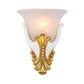Frendorf | 1 Licht Ribbelglas Wandlamp Vintage Wit/Gele Belvormige Nachtkastlamp, 9.5"/13" Breed