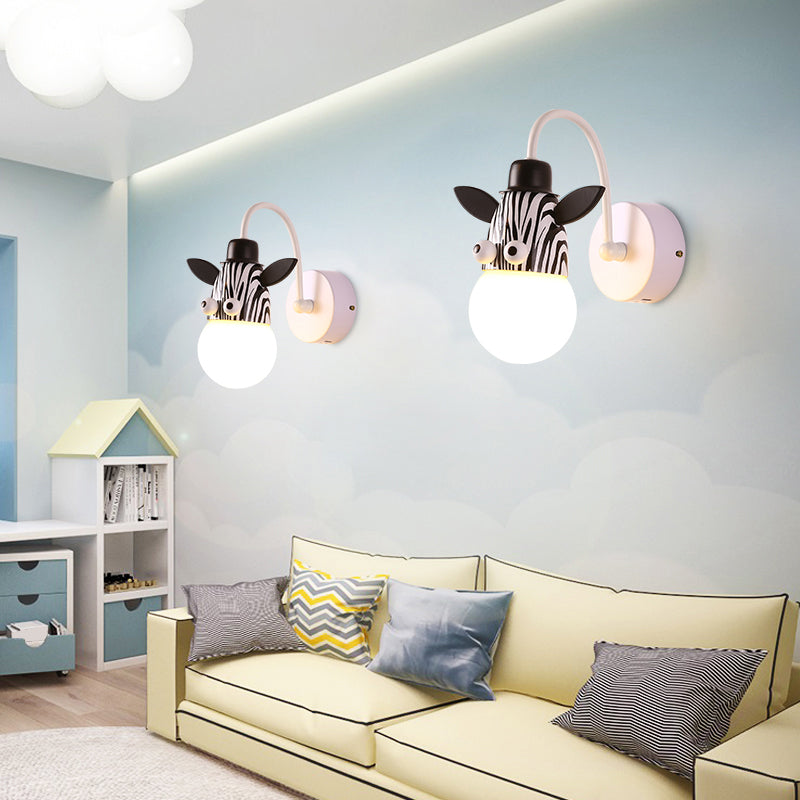 Frendorf | Kinderen Stijl Dieren Wandlamp Metaal 1 Lamp Kinderkamer Muurverlichting in Wit