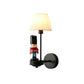 Frendorf | Faltige Stoff geschliffene Wandlicht Cartoon 1-Licht Wandlampe mit Soldat Dekoration in Schwarz