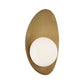 Frendorf | Antieke Messing Oval Wandverlichting Postmodern 1 Lamp Metaal Wandlamp met Bal Wit Glas Kap