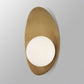 Frendorf | Antieke Messing Oval Wandverlichting Postmodern 1 Lamp Metaal Wandlamp met Bal Wit Glas Kap