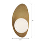 Frendorf | Antieke Messing Oval Wandverlichting Postmodern 1 Lamp Metaal Wandlamp met Bal Wit Glas Kap