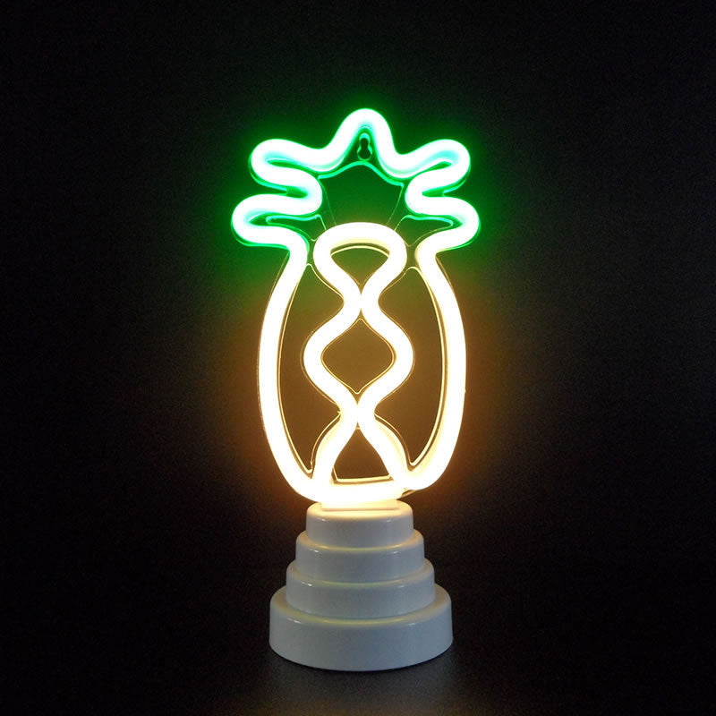 Frendorf | Cartoon Mini LED Tafel Lamp Plastic Slaapkamer Batterij Aangedreven Nachtstand Licht in Wit