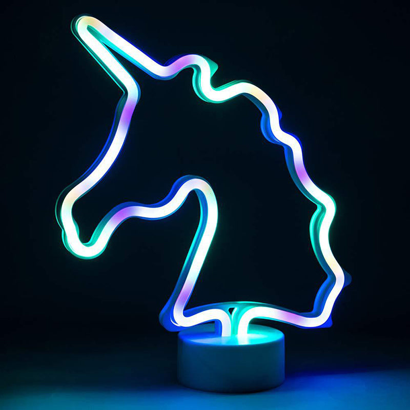 Frendorf | Neon Sign Kleine LED Nachtverlichting Kinderen Plastic Wit Batterij Tafellicht voor Slaapkamer
