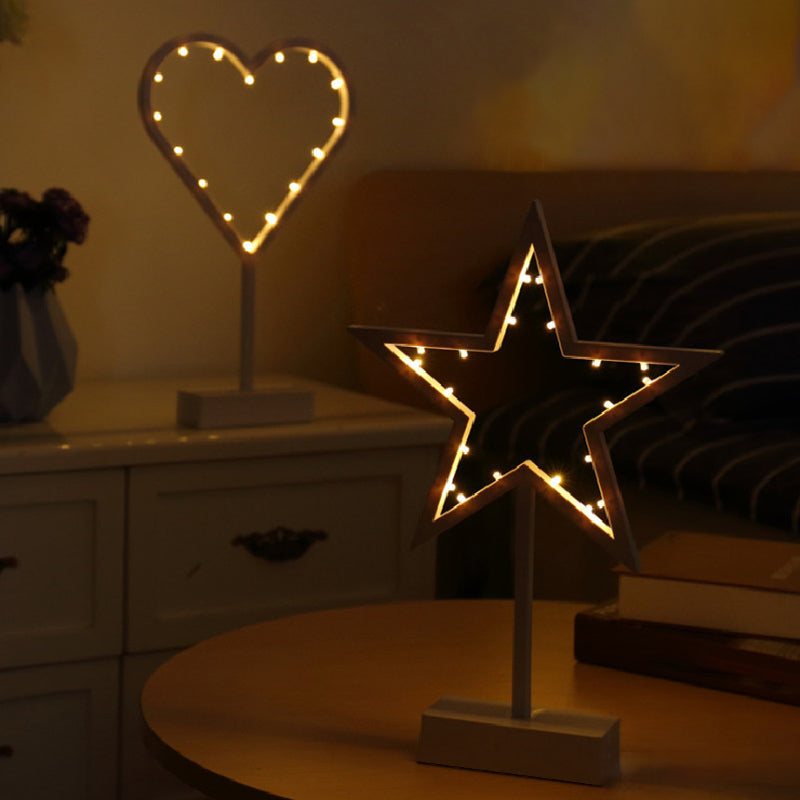Frendorf | Kerstmodellering Batterij Nachtlamp Creatieve Eenvoudige Plastic Witte LED Tafellamp voor Kinderkamer