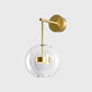 Frendorf | Messing Trommel Wandmontage Lampe Einfachheit Metall LED Wandleuchte mit Klarglas-Globusschirm
