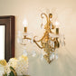Frendorf | Geouderd Messing Wandlamp Traditionele Kristallen Kaars Wandverlichting Sconces met Scrollarm