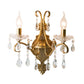 Frendorf | Geouderd Messing Wandlamp Traditionele Kristallen Kaars Wandverlichting Sconces met Scrollarm