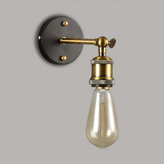 Frendorf | Exposed Bulb Design Metall Wandlampe Fabrik 1 Kopf Esszimmer Wandleuchte mit Drehgelenk