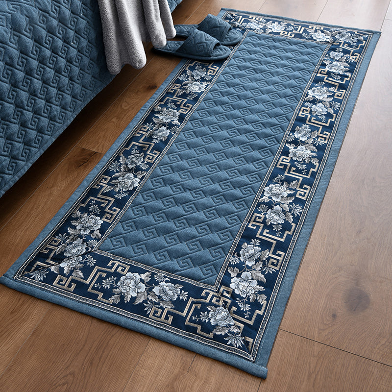 Mehrfarbiger Asien-Teppich Polypropylen Blumenmuster Bereichsteppich rutschfeste Unterlage haustierfreundlicher Teppich für das Schlafzimmer