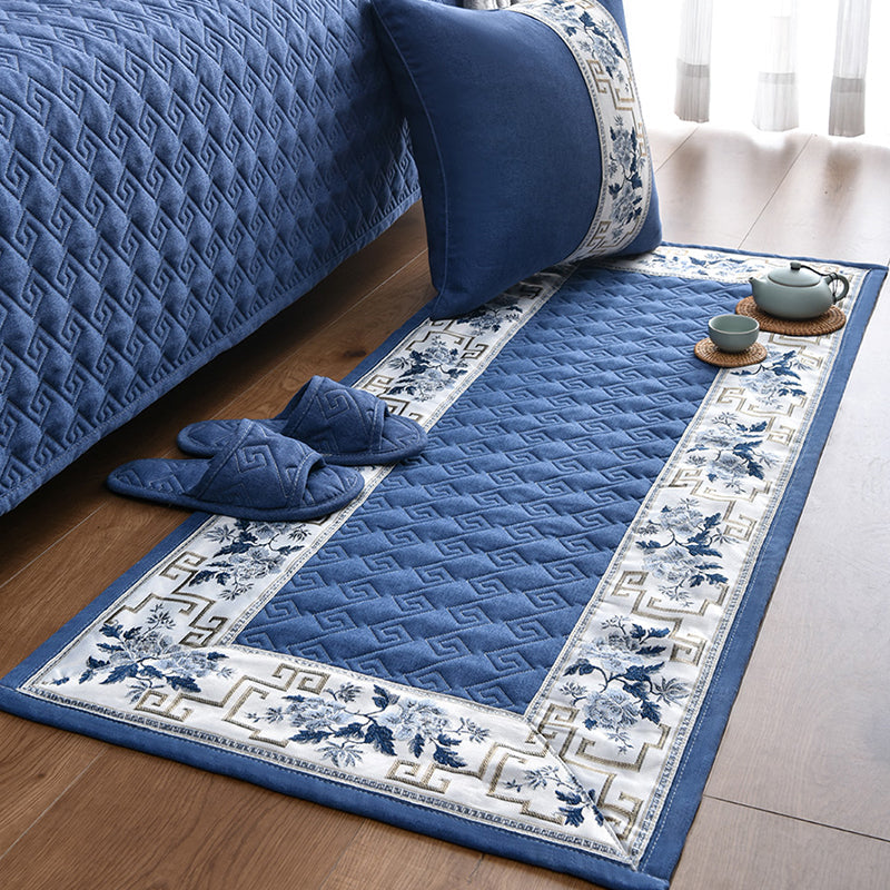 Mehrfarbiger Asien-Teppich Polypropylen Blumenmuster Bereichsteppich rutschfeste Unterlage haustierfreundlicher Teppich für das Schlafzimmer