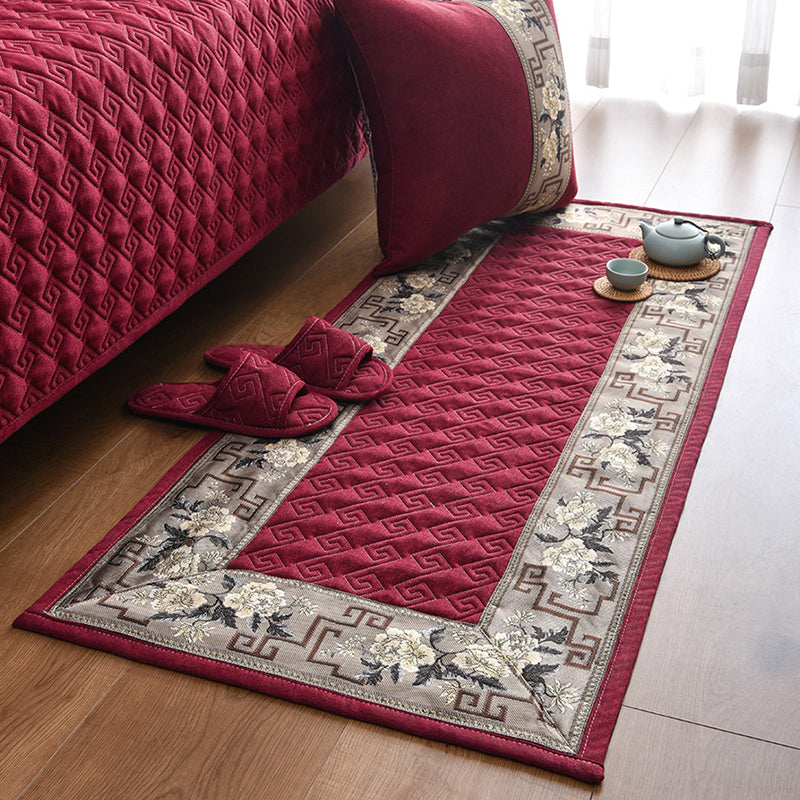 Mehrfarbiger Asien-Teppich Polypropylen Blumenmuster Bereichsteppich rutschfeste Unterlage haustierfreundlicher Teppich für das Schlafzimmer