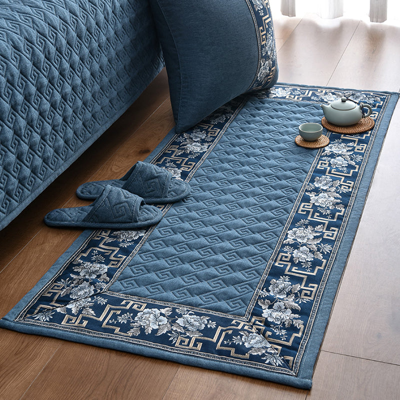 Mehrfarbiger Asien-Teppich Polypropylen Blumenmuster Bereichsteppich rutschfeste Unterlage haustierfreundlicher Teppich für das Schlafzimmer