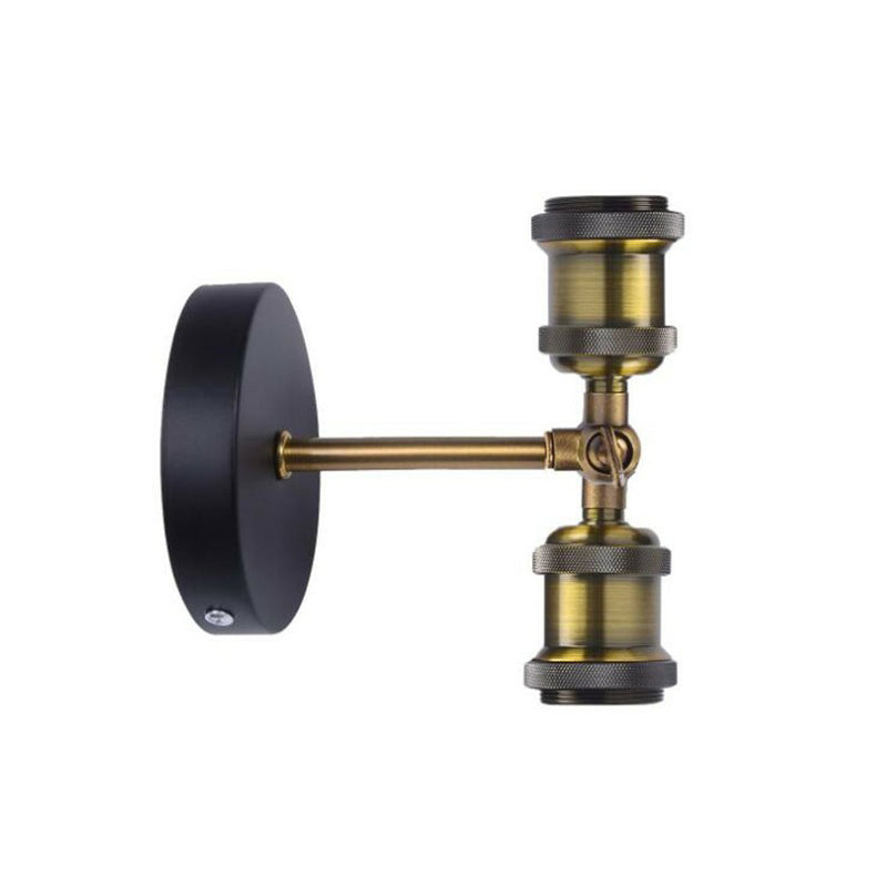 Frendorf | Antiek Messing Naakte Gloeilamp Basis Wandlamp Industriële Metaal 1 Hoofd Garage Wandlamp met Draaibare Arm
