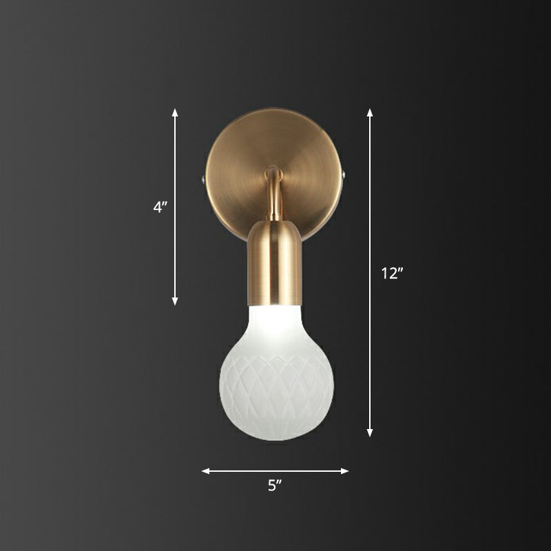 Frendorf | Industriestijl Gloeilampvormige Wandlamp Enkele Ruit Glas Wandlamp Fixture in Messing