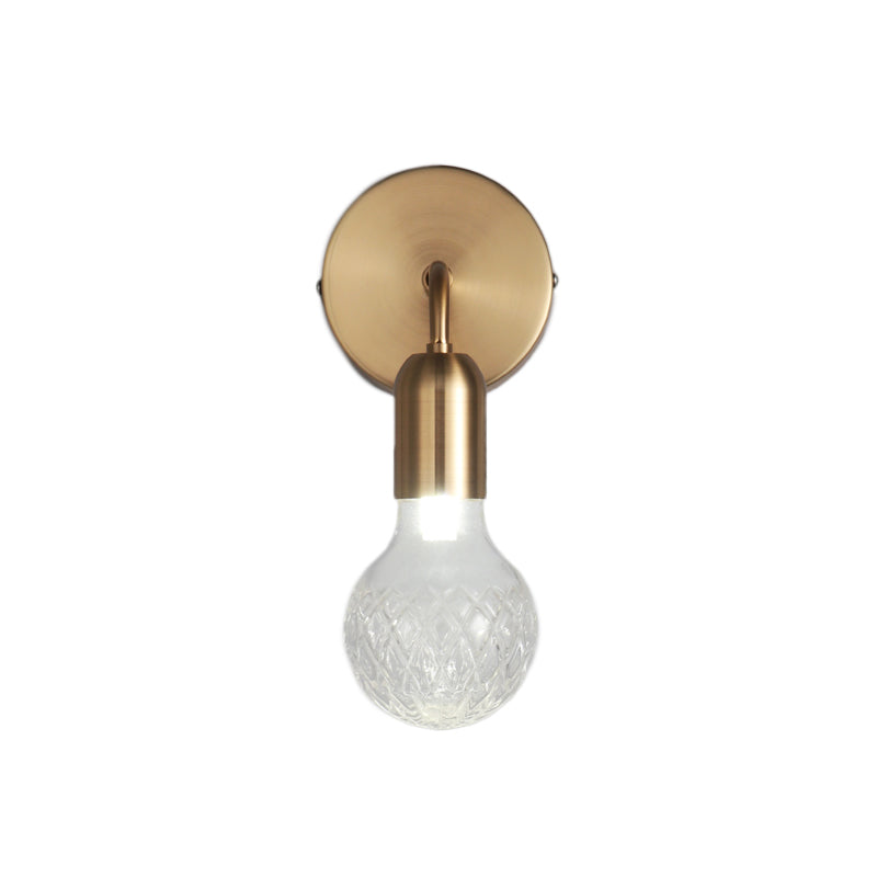 Frendorf | Industriestijl Gloeilampvormige Wandlamp Enkele Ruit Glas Wandlamp Fixture in Messing