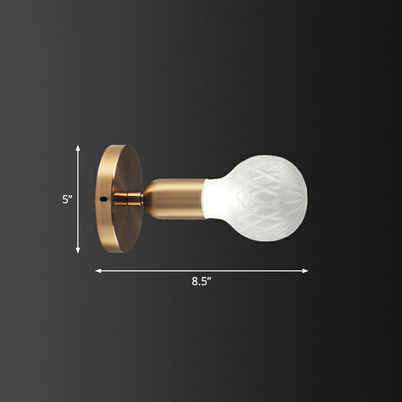 Frendorf | Industriestijl Gloeilampvormige Wandlamp Enkele Ruit Glas Wandlamp Fixture in Messing