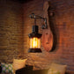 Frendorf | Nautical Novelty Guitar Wall Light Fixture 1-Light Wooden Sconce mit Laterne Lampenschirm
