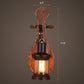 Frendorf | Nautical Novelty Guitar Wall Light Fixture 1-Light Wooden Sconce mit Laterne Lampenschirm