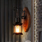 Frendorf | 1-Bulb Lantern Wandleuchte Küstenholz und Schwarz Klarglas Wandlampe für Flur