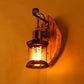 Frendorf | 1-Bulb Lantern Wandleuchte Küstenholz und Schwarz Klarglas Wandlampe für Flur