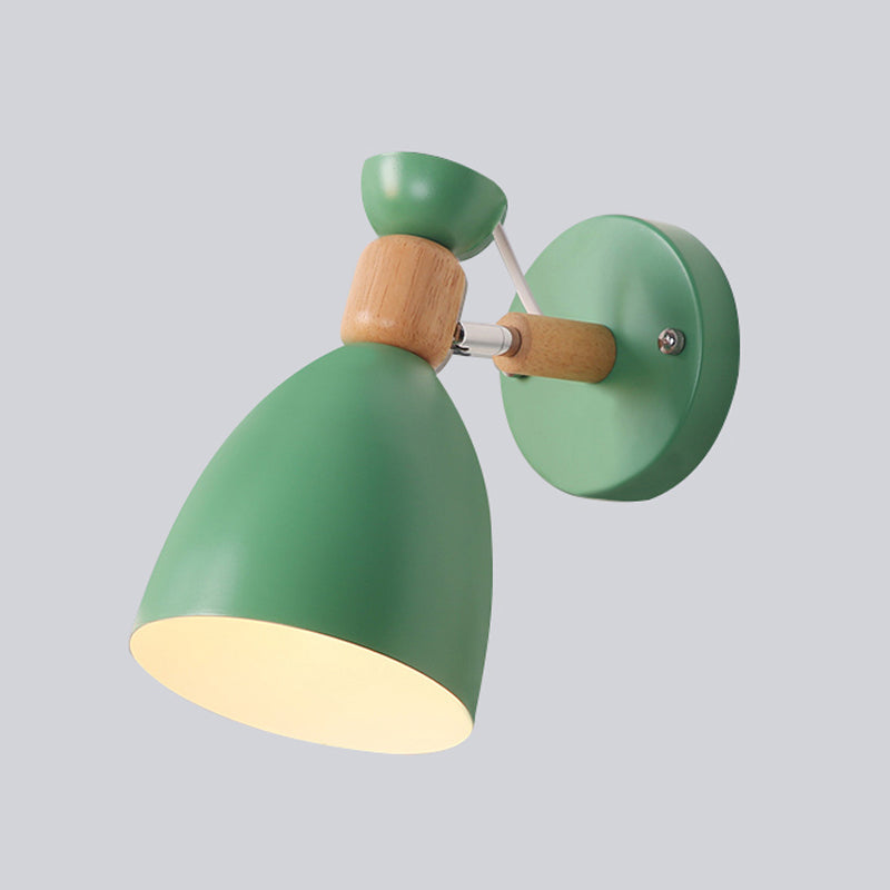 Frendorf | Geometrische Wandmontierte Leseleuchte Macaron Metall 1-Licht Wandleuchte Beleuchtung mit Holzdekor