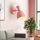 Frendorf | Geometrische Wandmontierte Leseleuchte Macaron Metall 1-Licht Wandleuchte Beleuchtung mit Holzdekor