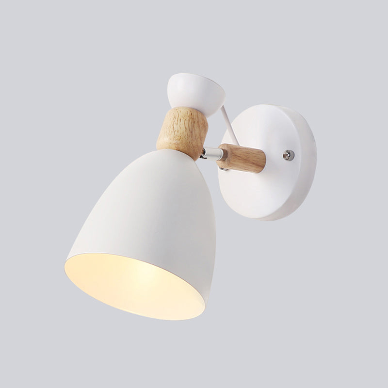 Frendorf | Geometrische Wandmontierte Leseleuchte Macaron Metall 1-Licht Wandleuchte Beleuchtung mit Holzdekor