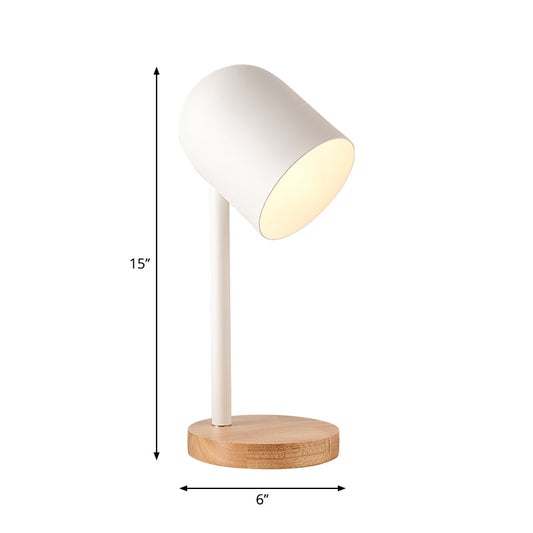 Macaron Erweitertes Kuppel Nachttisch Licht Metall 1 Kopf Schlafzimmer Tischlampe mit Holzfuß