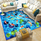 Neuheit Wohnzimmer Teppich Mehrfarbig Floral Print Innen Teppich Polyster Rutschfeste Rückseite Waschbarer Bereich Teppich